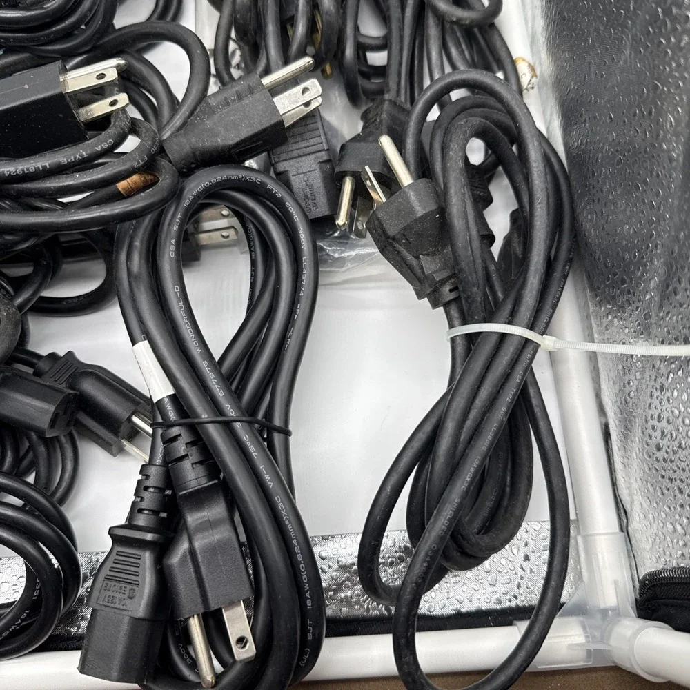 Lot of 9 3 Prong AC Power Cord Standard Electrical Cable Universal Various Sizes